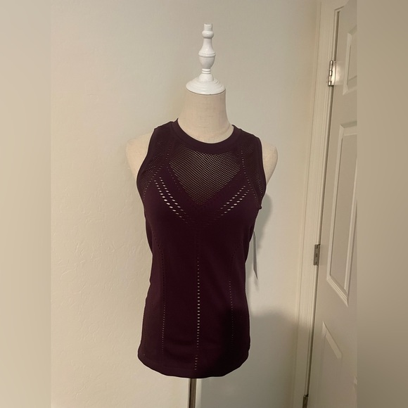 Athleta Oxygen Two-Toned Tank in Deep Burgundy/Grape Color - Picture 3 of 7